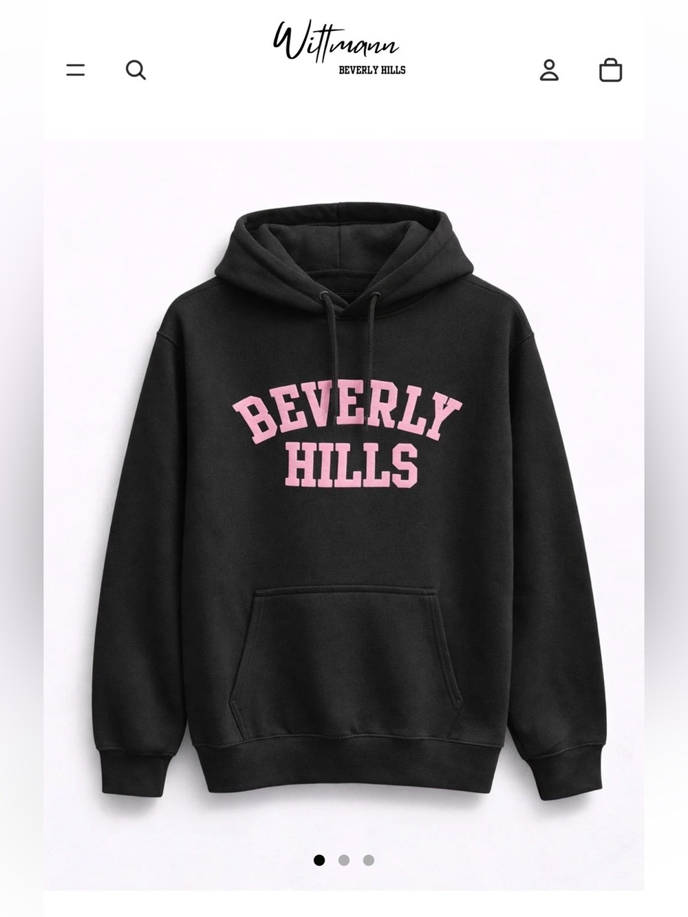 Unisex BrandNew Wittmann Beverly Hills Black Hoodie with Pink Lettering